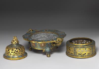 图片[2]-Incense burner in cloisonne enamels with chi-dragon handles and a Jingtai reign mark, Ming dynasty, early 17th century-China Archive